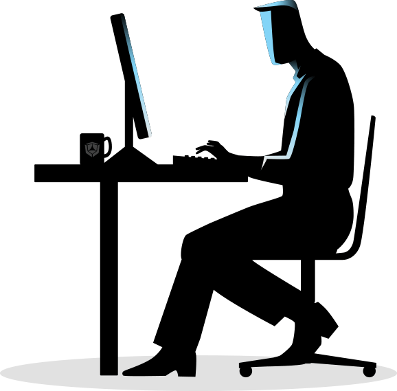 man at desk computer