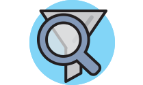 magnifying glass on funnel